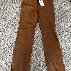 NWT Max Azria genuine leather pants size 2